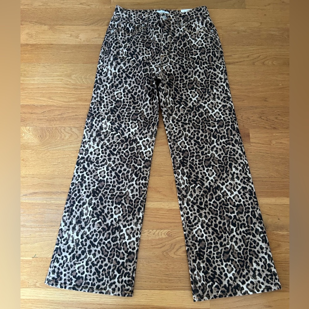 LOFT Leopard Print Wide-Leg Pants